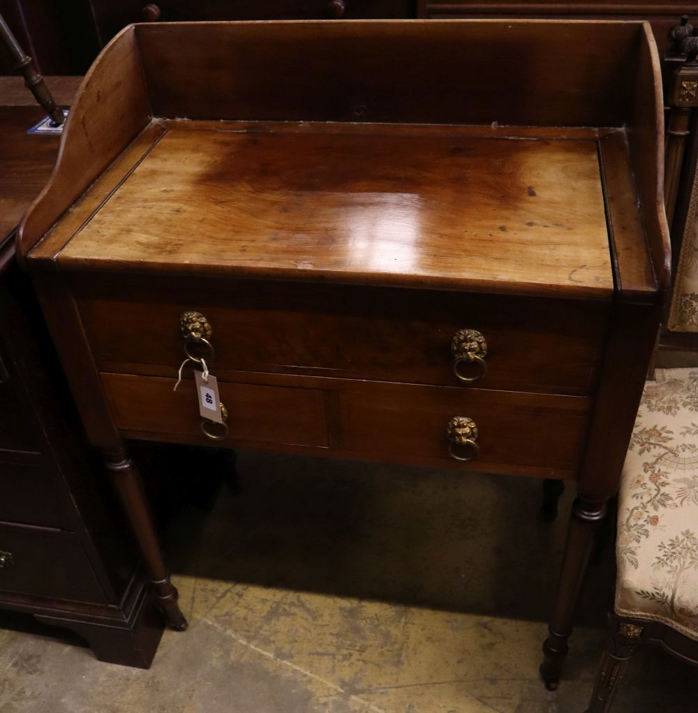 A Regency mahogany enclosed washstand, width 72cm depth 42cm height 94cm